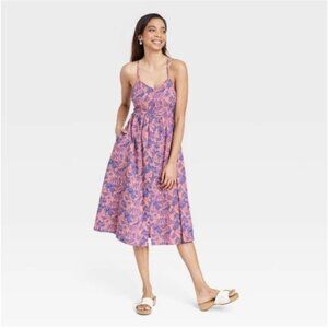 Tie Back A-line Floral Dress